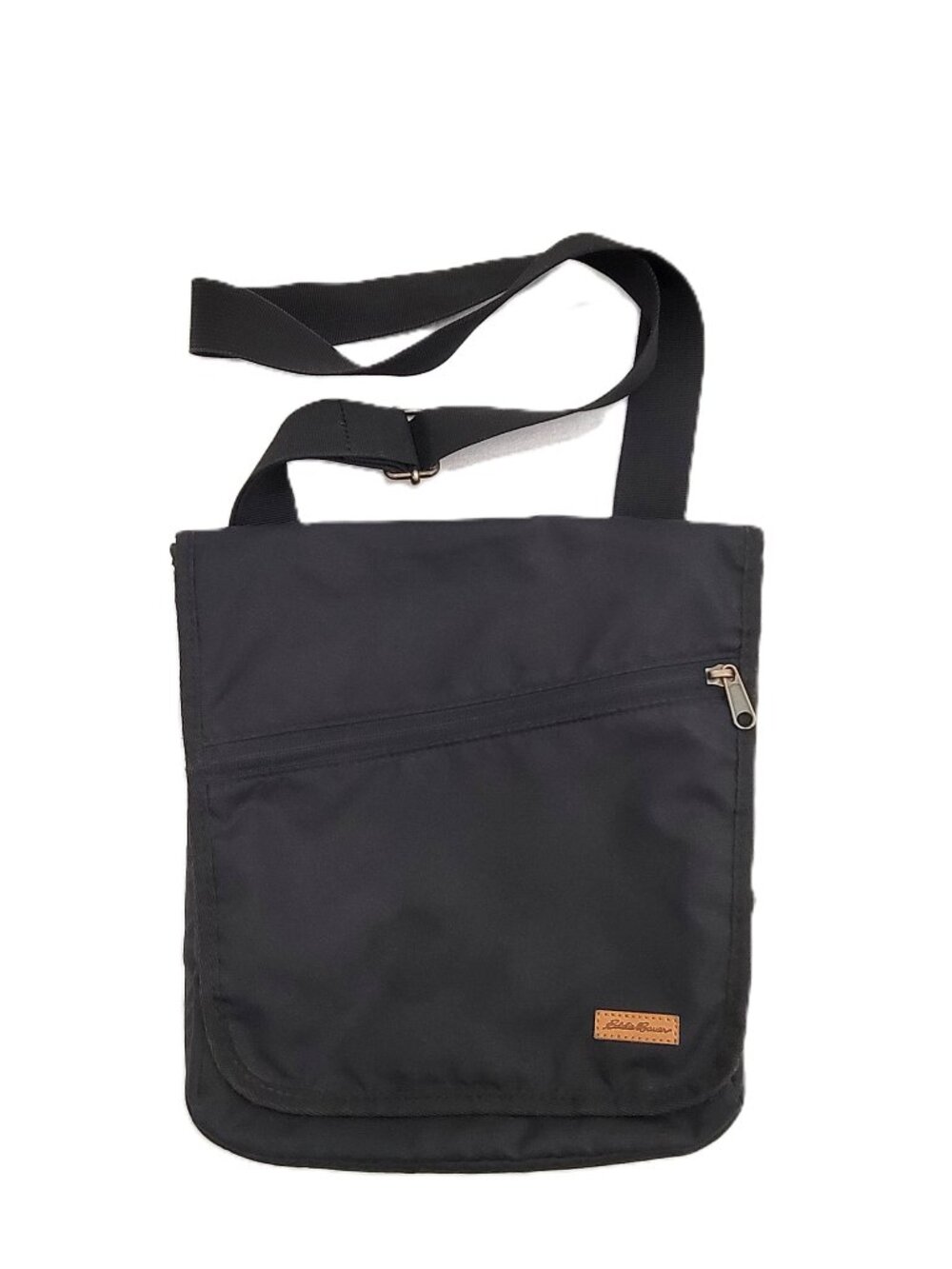 Eddie Bauer Black Nylon Crossbody Messenger Bag - Slim Travel Purse Organizer